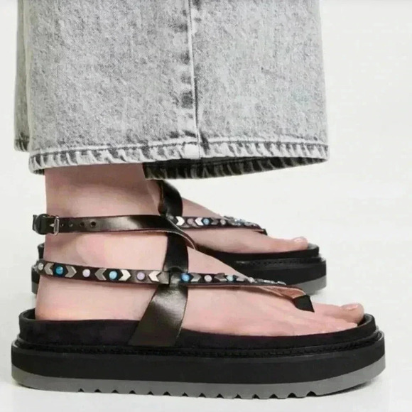 Isabel Marant The Elham Sandal In Black Size 38 EU - Picture 3 of 14